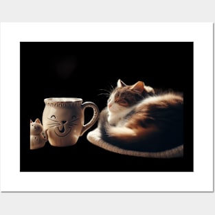 Kitty & Coffee Co.: Where Paws Meet Percolators Posters and Art